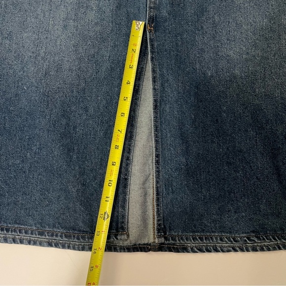 NWT Old Navy Women’s Size 18 Dark Blue A-Line Denim Skirt Front Slit Pockets - Picture 4 of 6